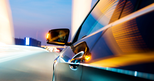 luxury auto in motion