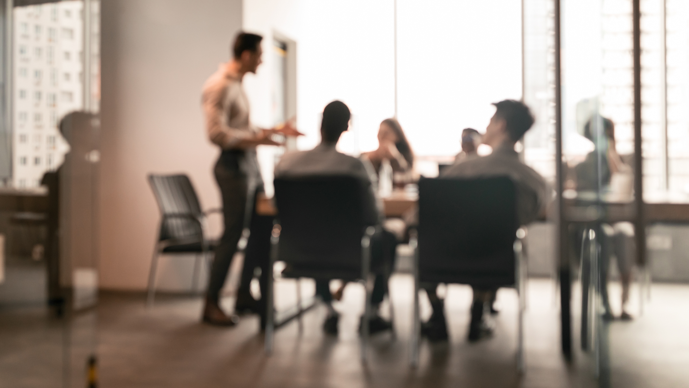 Group of businesspeople blurred out